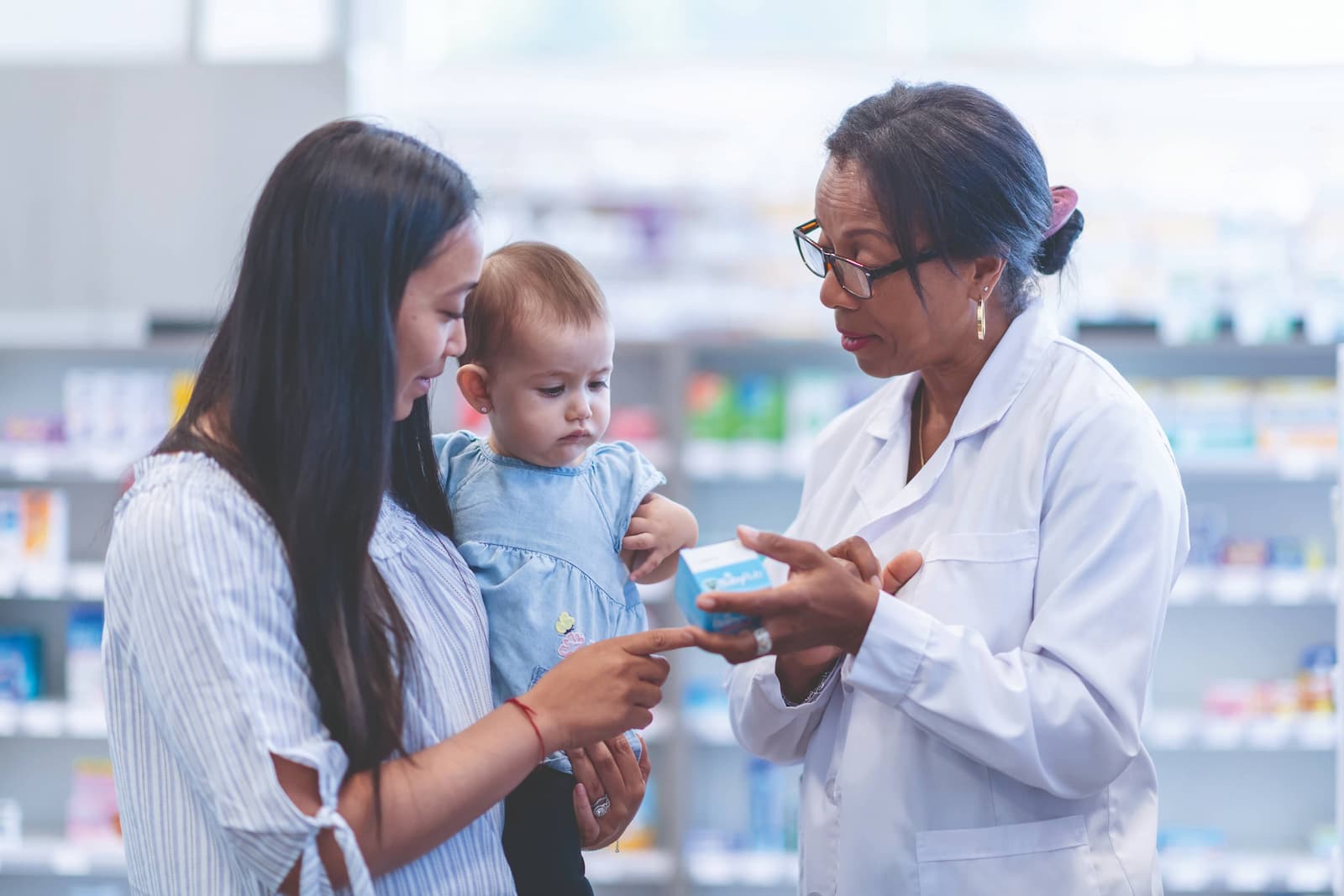 Image of baby with medicines Image of baby with medicines